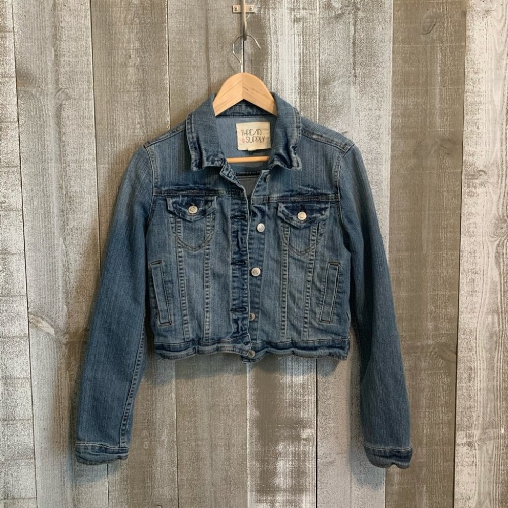 {Thread & Supply} Cropped Denim Jacket